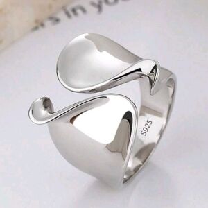 925 Sterling Silver Wide Modern Ring